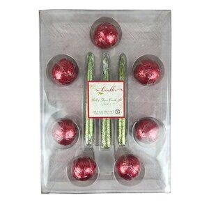Department 56 Christmas Krinkles Patience Brewster Ball & Taper Candle Set